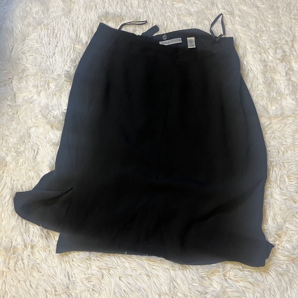 Valerie by Valerie Stevens Pure Silk Skirt Womens Size 12 Black Maxi #13711